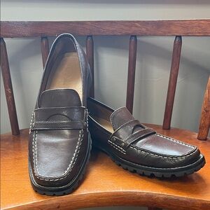 Cole Haan Women Daryl Dark Brown Leather Loafers Size 8.5